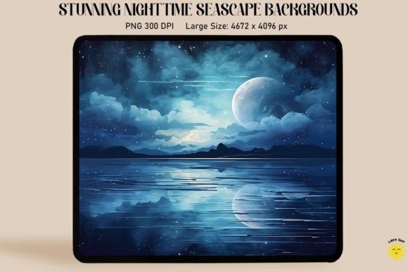 Download Beautiful Ocean Night Sky Backgrounds - Background Collection