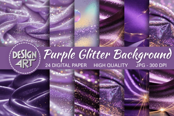 Download Purple Glitter Background Digital Paper - Background Collection