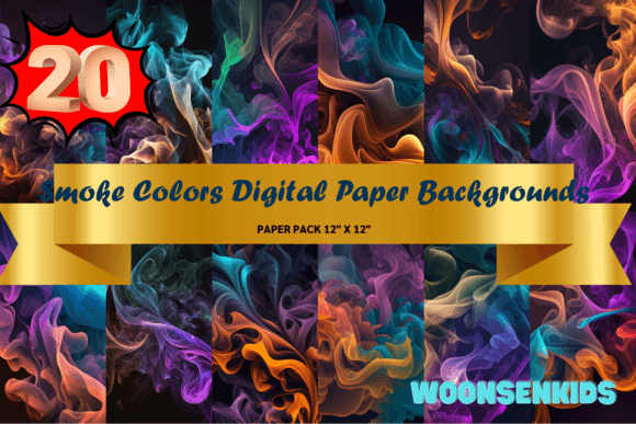 Download 20 Smoke Colors Digital Paper Background - Background Collection