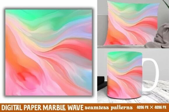 Download Marble Wave Digital Paper Background - Background Collection