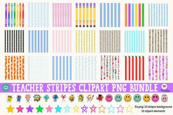 Download Teacher Stripes PNG Backgrounds Bundle - Background Collection