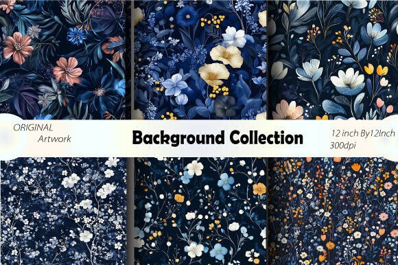 Download Blue Floral Background Aesthetic Texture - Background Collection