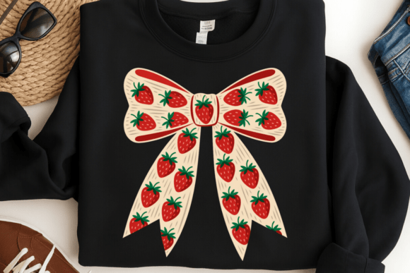 Download Strawberry Bow PNG, Kawaii Fruit Ribbon - Premium Resources