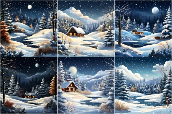 Download Winter Background Digital Papers - Background Collection