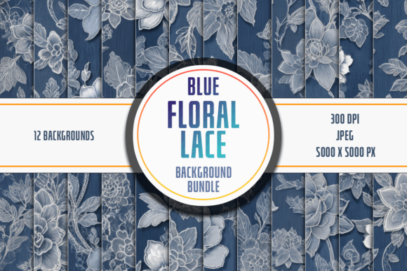 Download Blue Floral Lace Background Bundle - Background Collection