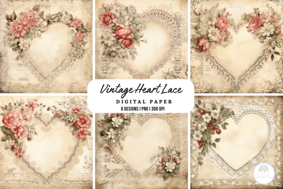 Download Vintage Heart Lace Background - Background Collection