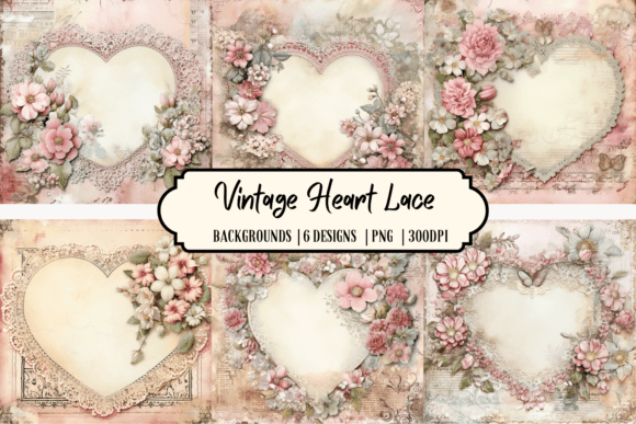 Download Vintage Heart Lace Background - Background Collection