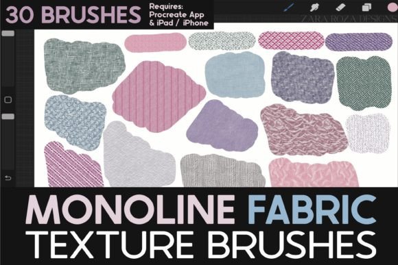 Download Procreate Fabric Monoline Brush Pack - Brush pack Collection