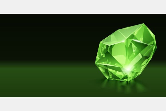 Download Green Gemstone on a Dark Background. - Background Collection