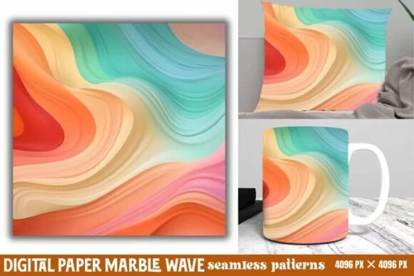 Download Marble Wave Digital Paper Background - Background Collection