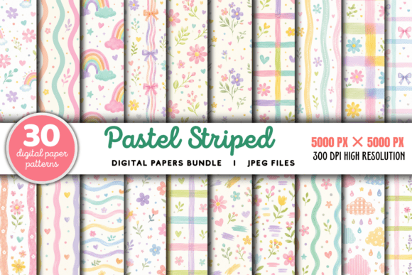 Download Pastel Striped Background Bundle - Background Collection