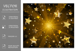 Download Radiant Background with Golden Stars - Background Collection