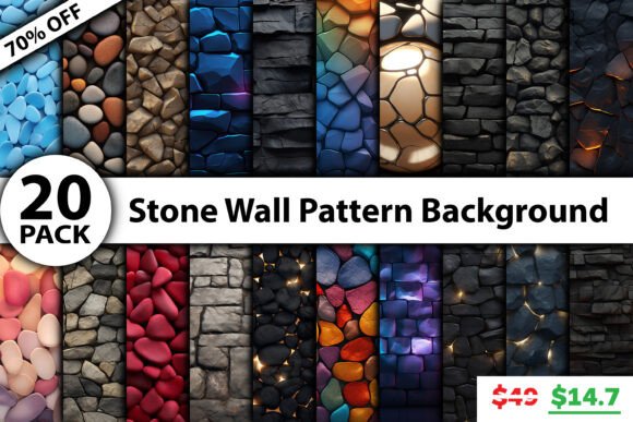 Download Stone Wall Pattern Background Bundle - Background Collection