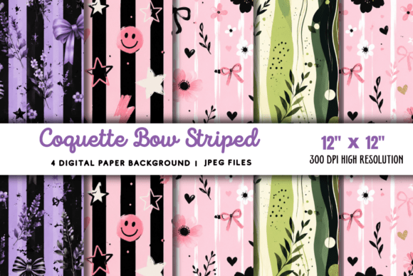 Download Coquette Bow Striped Background 2 - Background Collection